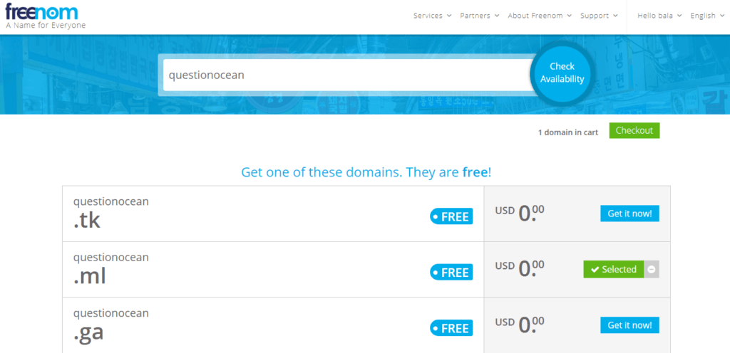 freenom domain buy