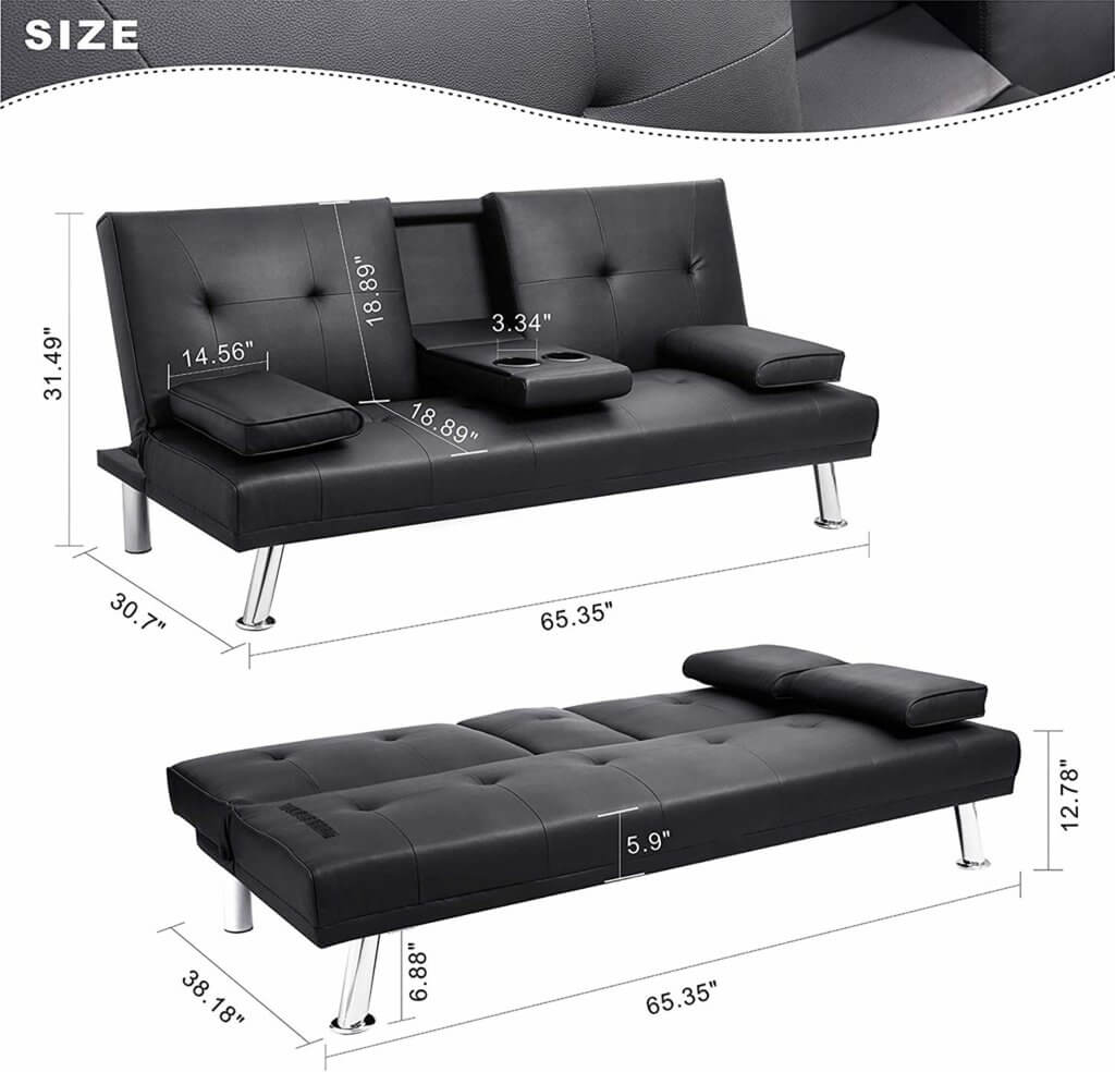 best choice products faux leather couch under 200 dollars