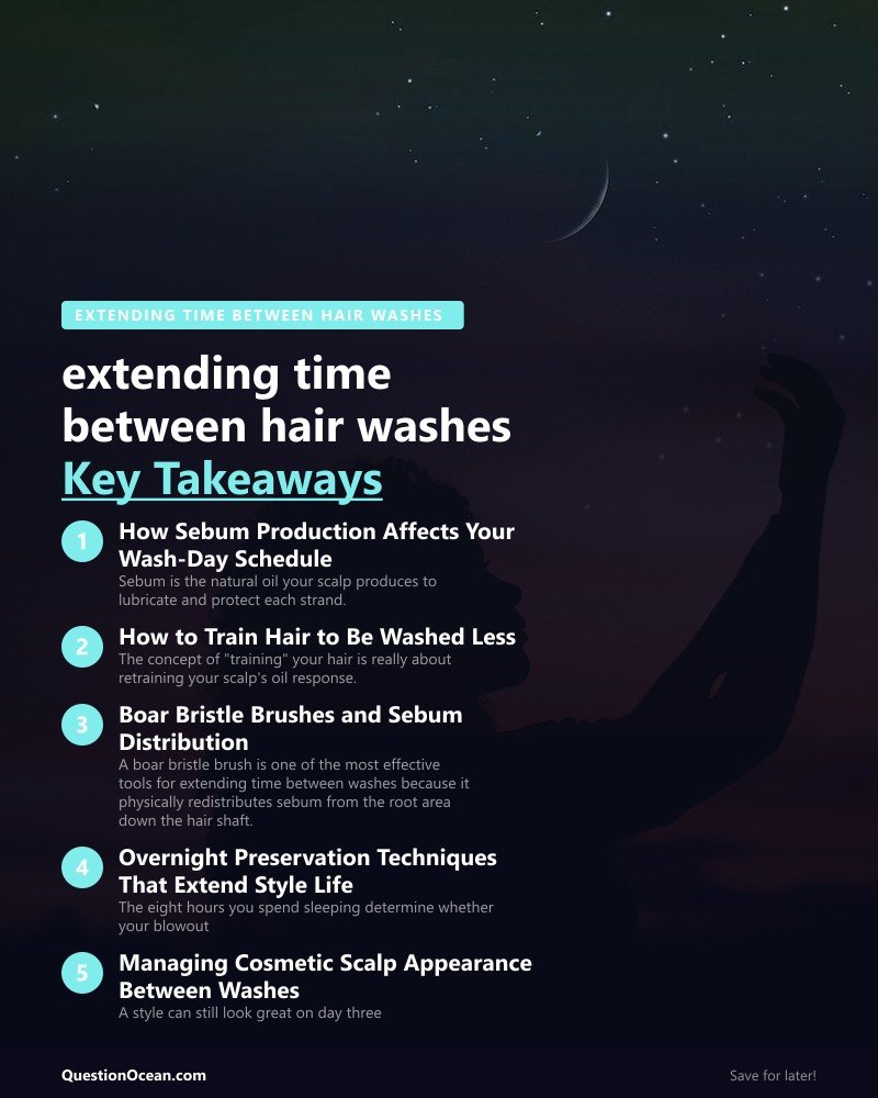 Key takeaways about extending time between hair washes