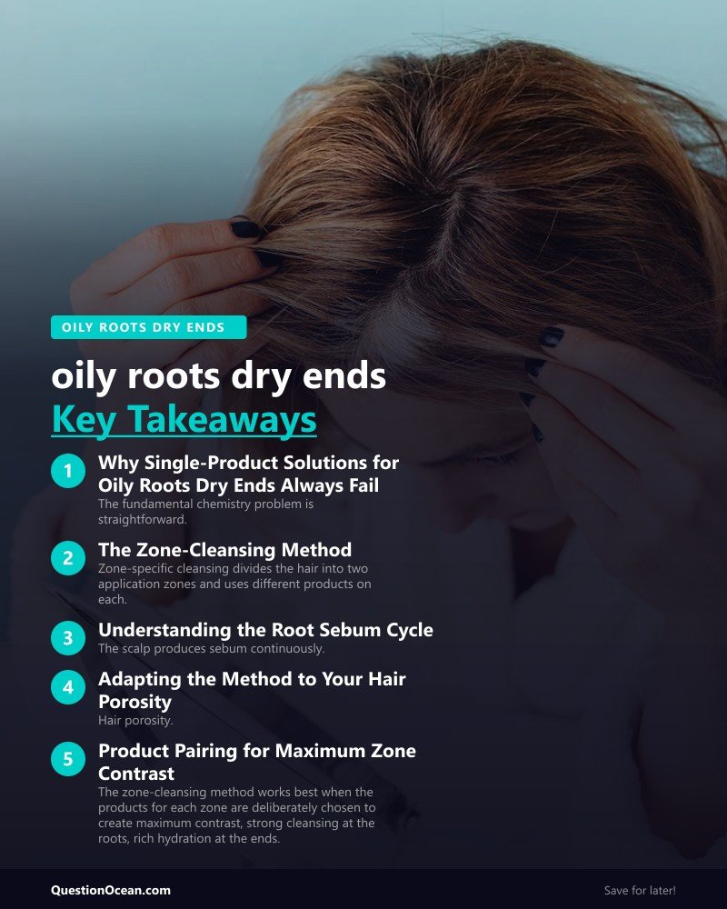 Key takeaways about oily roots dry ends