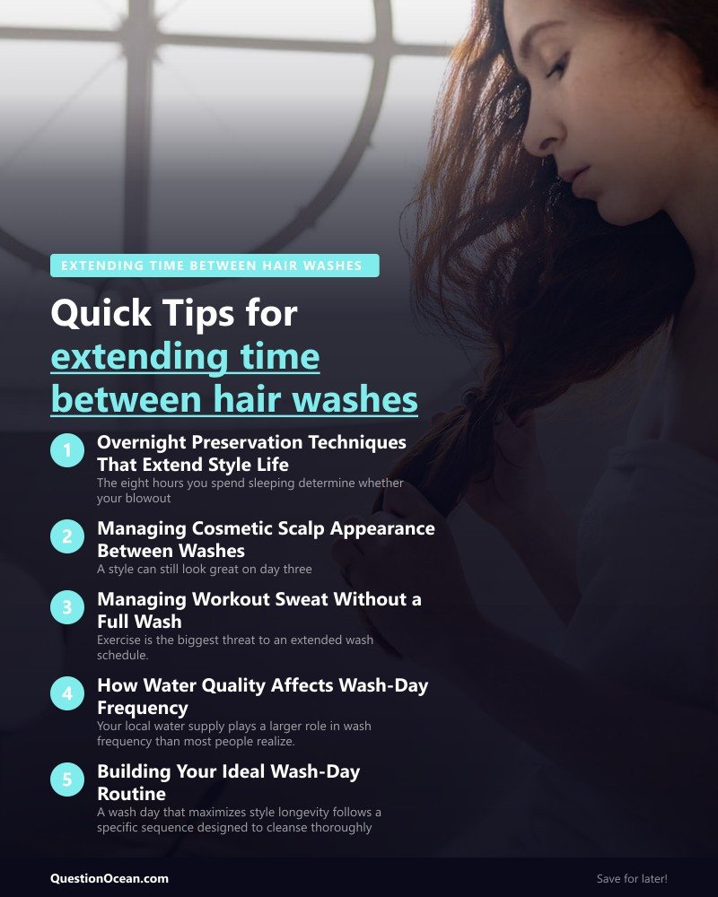Key takeaways about extending time between hair washes