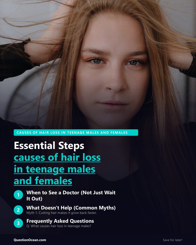 Key takeaways about causes of hair loss in teenage males and females