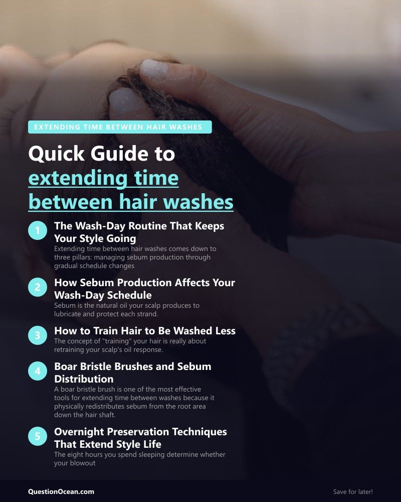 Key takeaways about extending time between hair washes