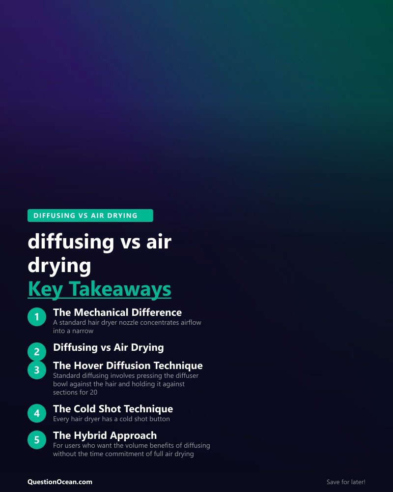 Key takeaways about diffusing vs air drying