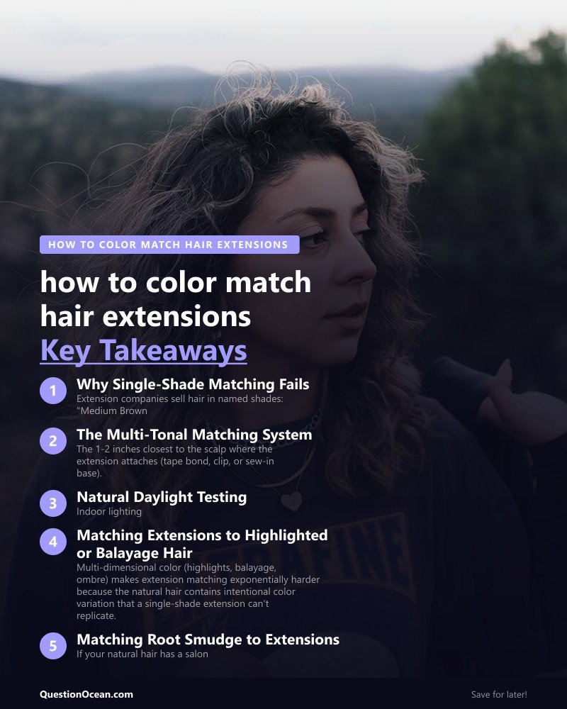 Key takeaways about how to color match hair extensions