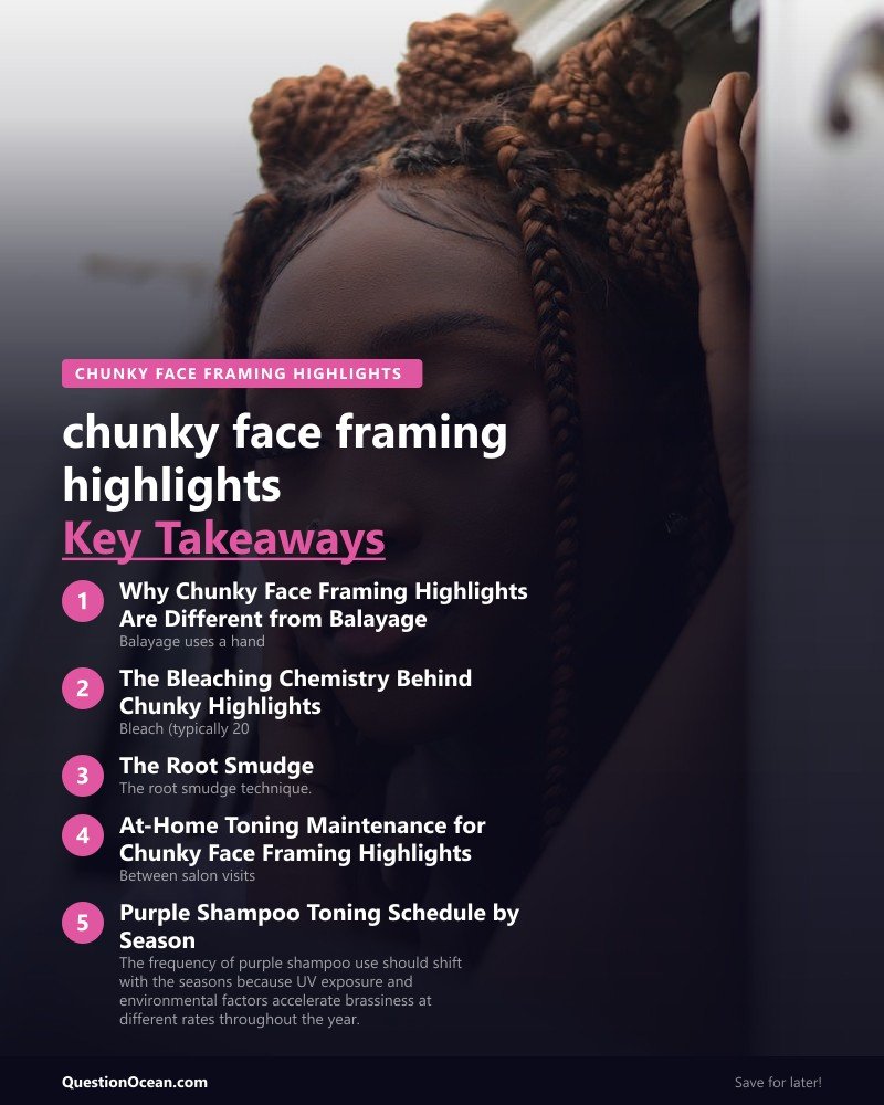 Key takeaways about chunky face framing highlights