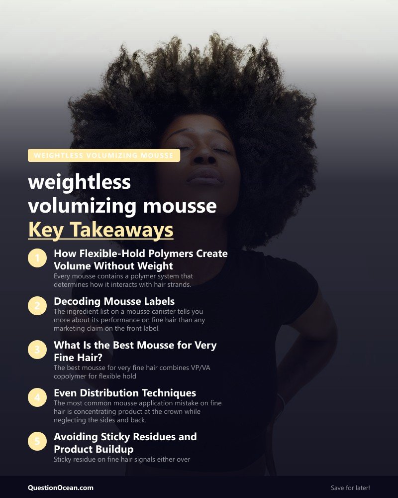 Key takeaways about weightless volumizing mousse