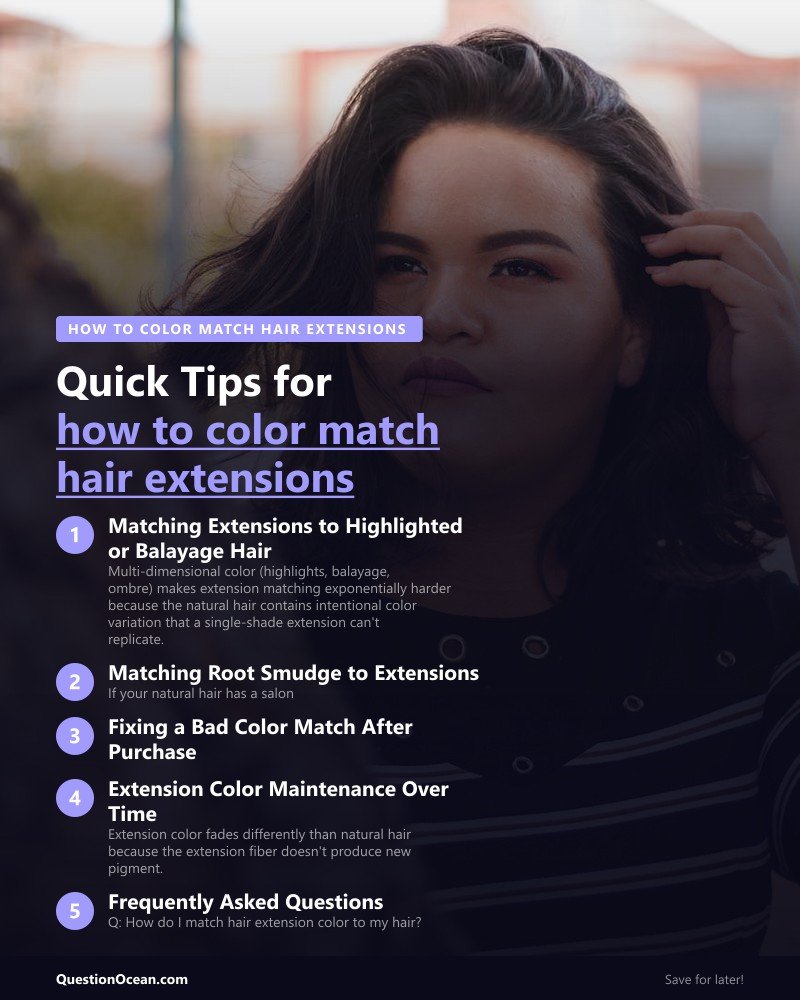 Key takeaways about how to color match hair extensions