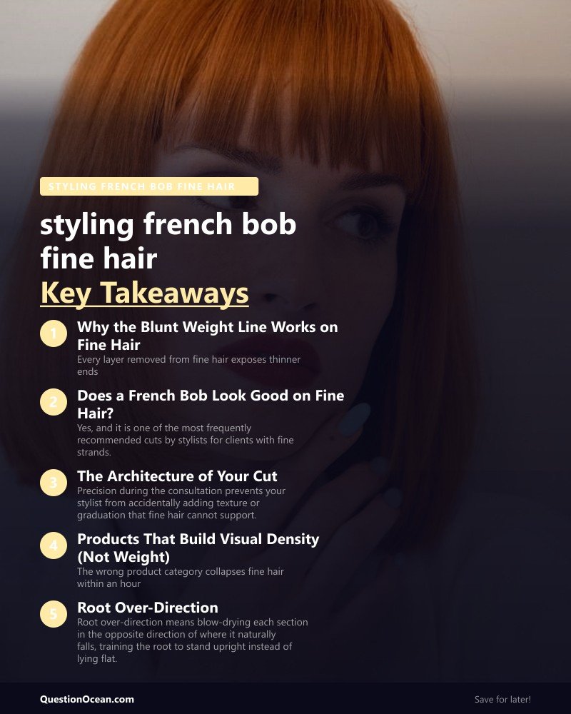 Key takeaways about styling french bob fine hair