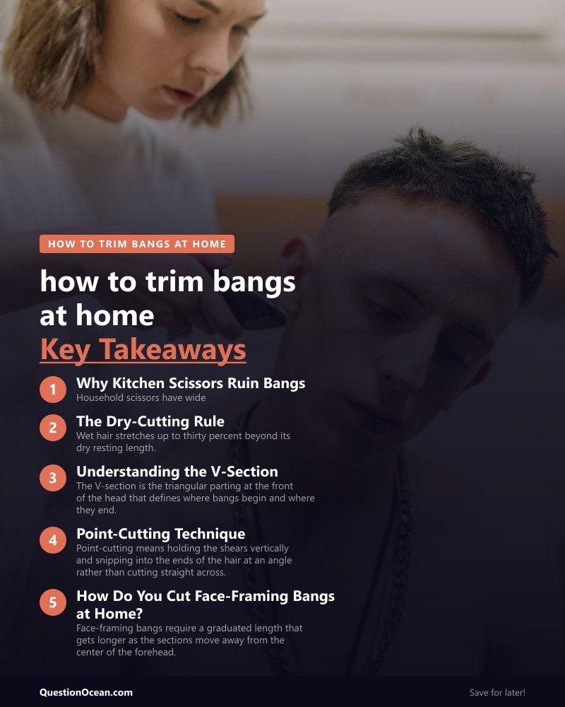 Key takeaways about how to trim bangs at home