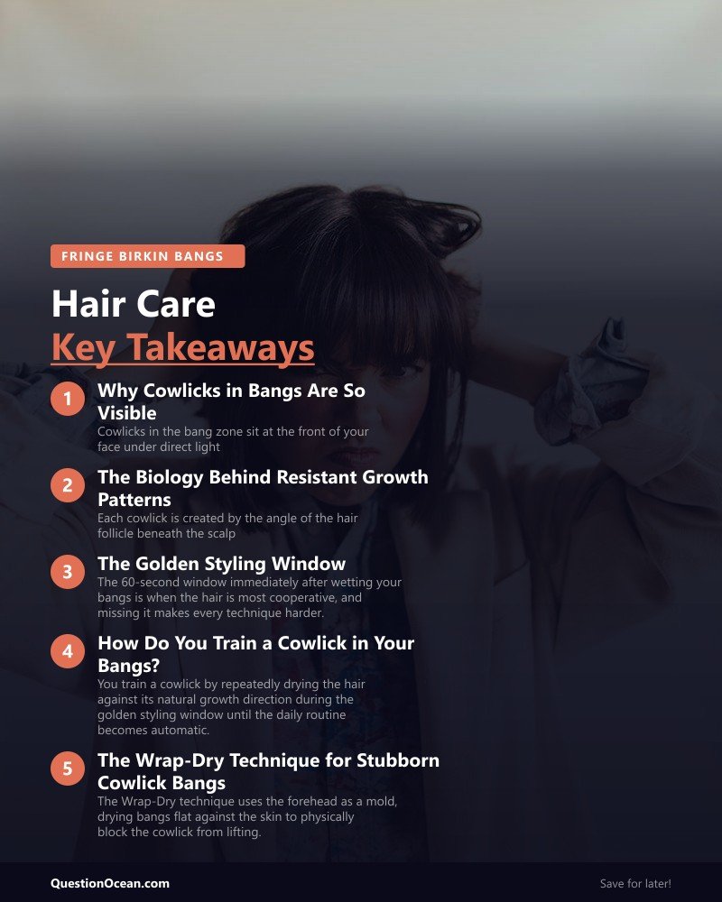 Key takeaways about fixing cowlicks in bangs
