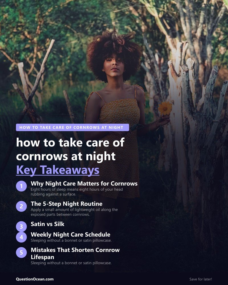Key takeaways about how to take care of cornrows at night
