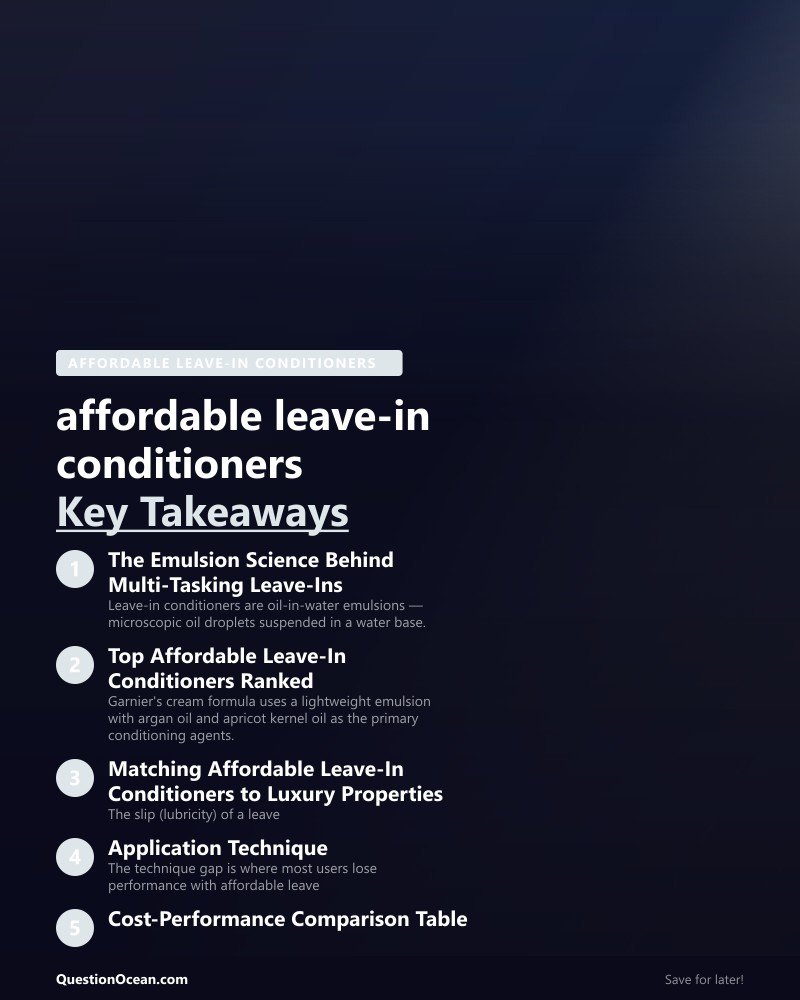 Key takeaways about affordable leave-in conditioners