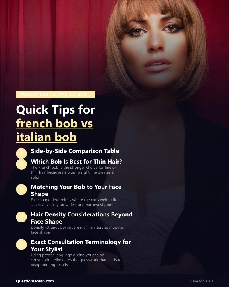Key takeaways about french bob vs italian bob