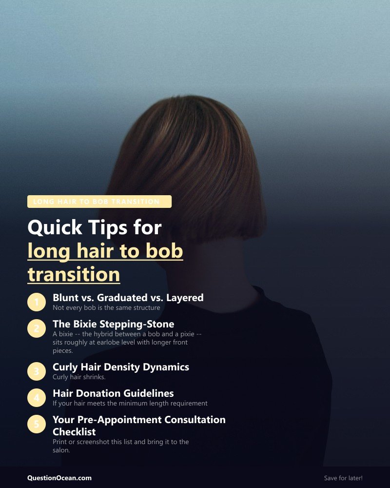 Key takeaways about long hair to bob transition