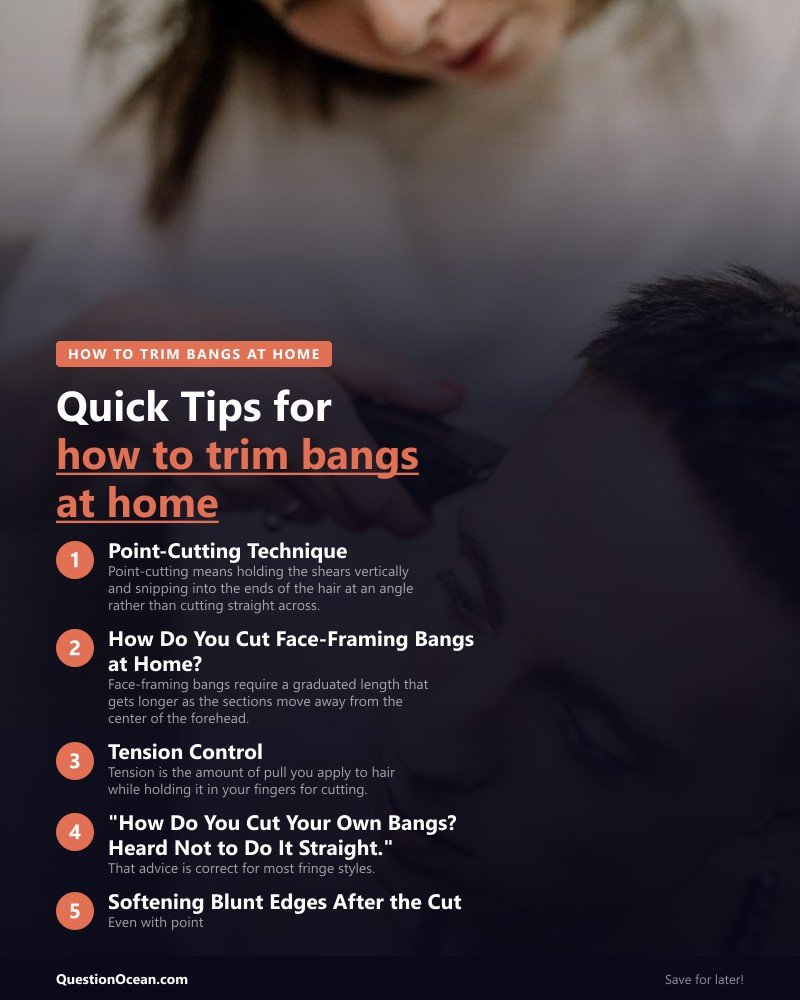 Key takeaways about how to trim bangs at home