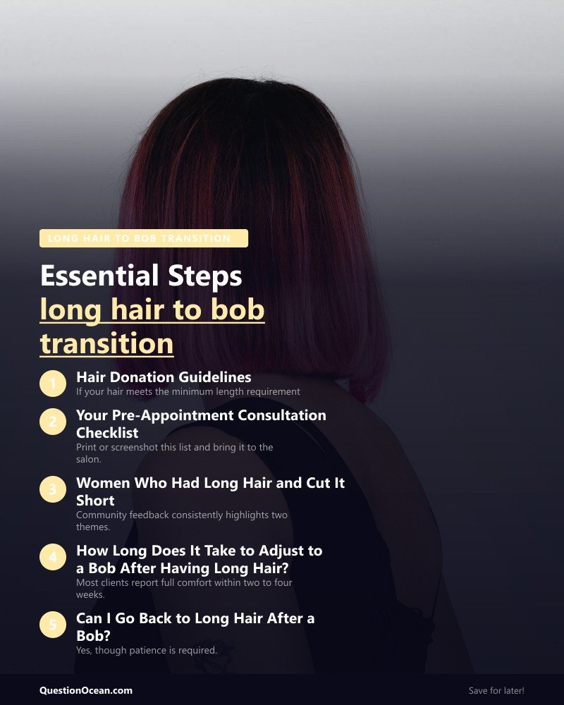 Key takeaways about long hair to bob transition
