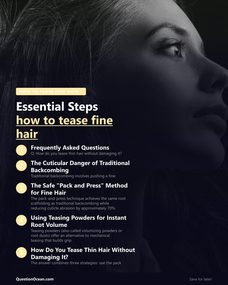 Key takeaways about how to tease fine hair