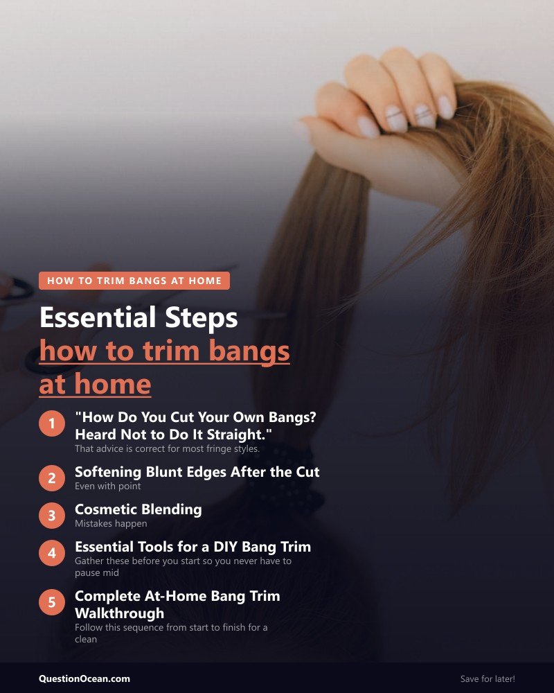 Key takeaways about how to trim bangs at home