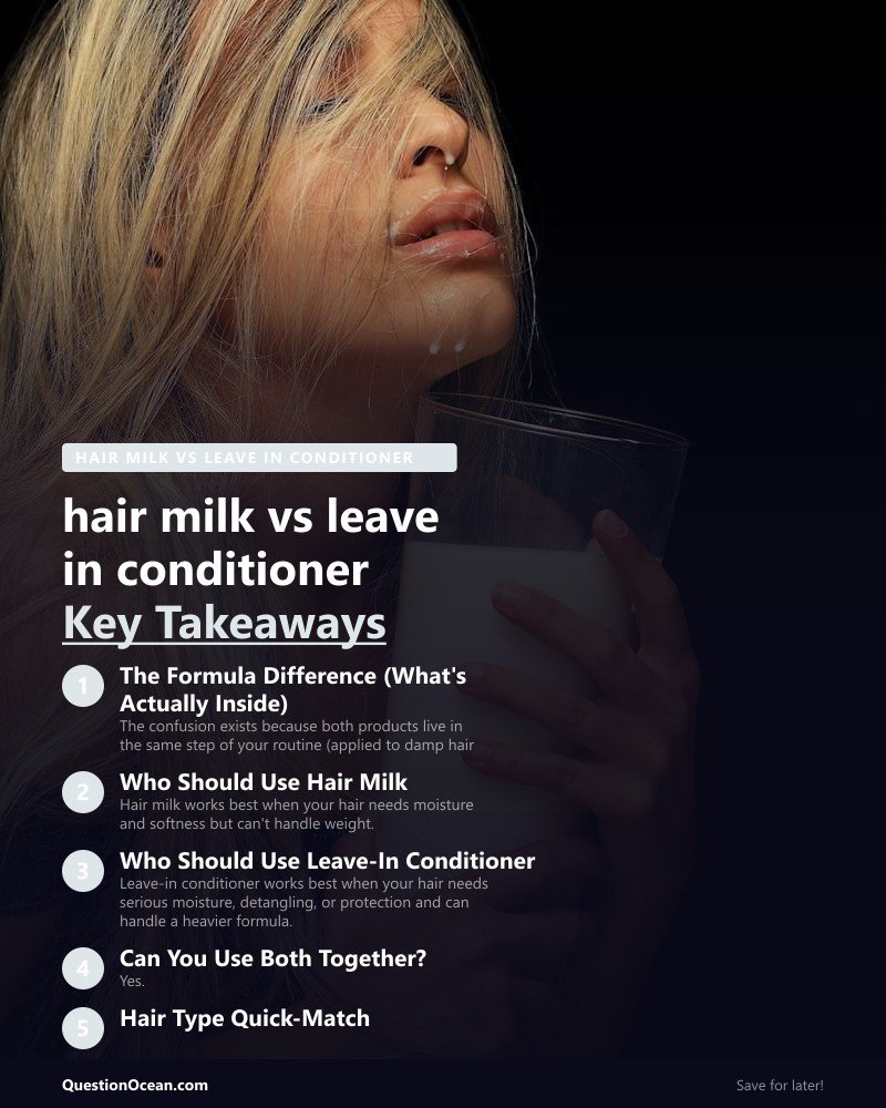 Key takeaways about hair milk vs leave in conditioner