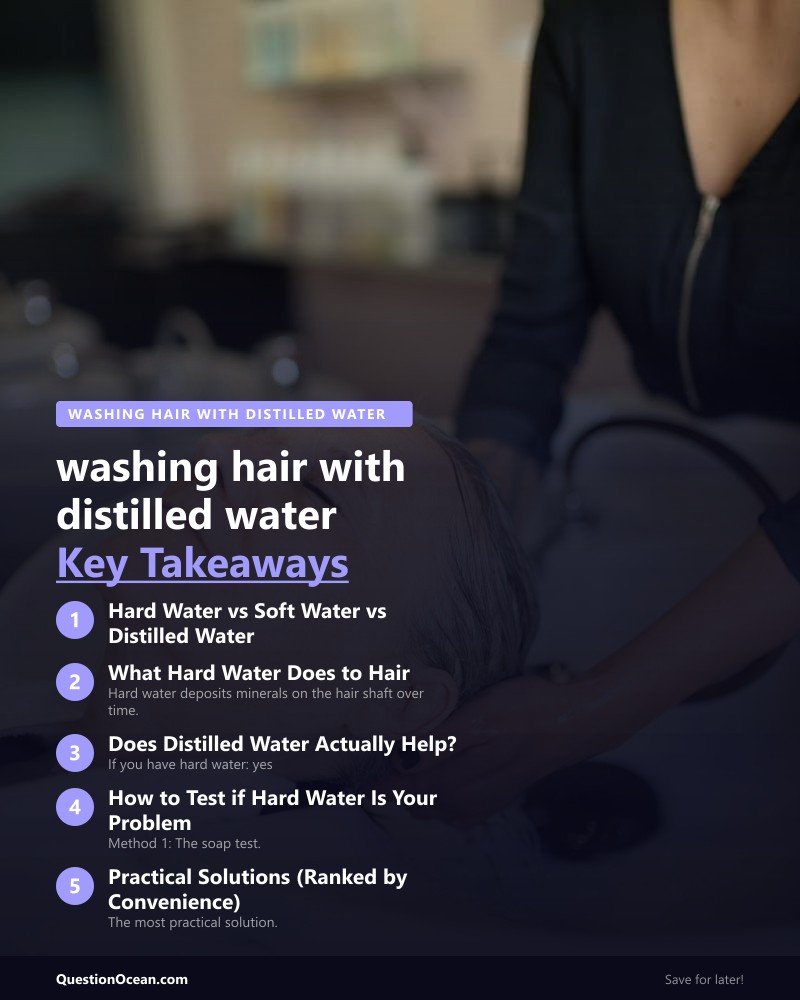 Key takeaways about washing hair with distilled water