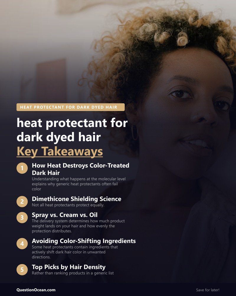 Key takeaways about heat protectant for dark dyed hair