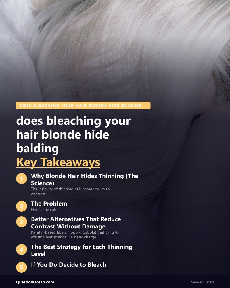 Key takeaways about does bleaching your hair blonde hide balding