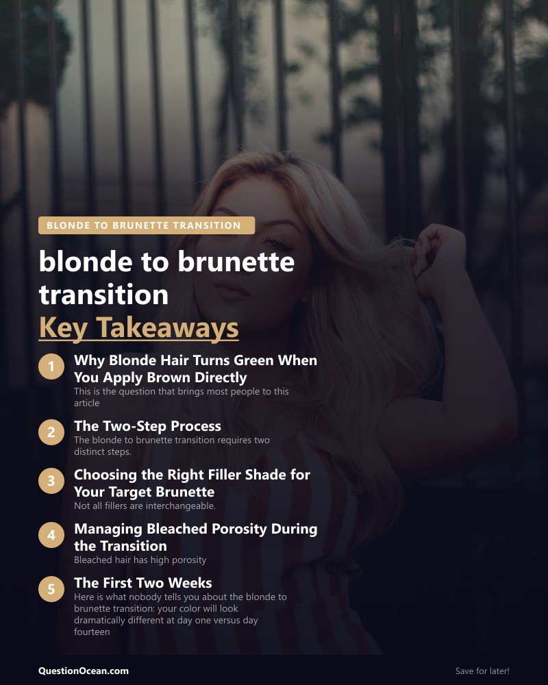 Key takeaways about blonde to brunette transition