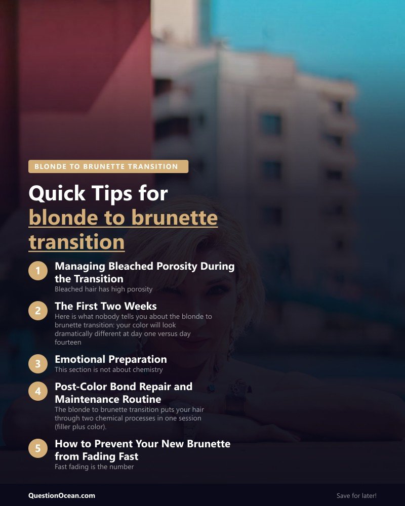 Key takeaways about blonde to brunette transition