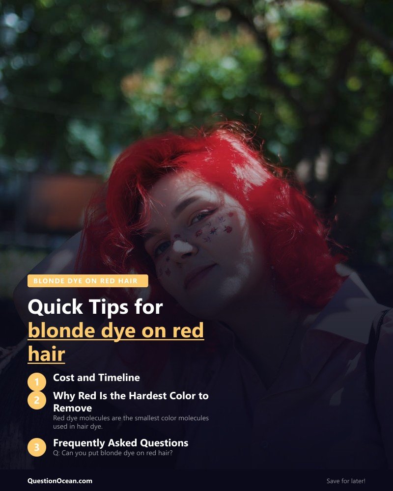 Key takeaways about blonde dye on red hair