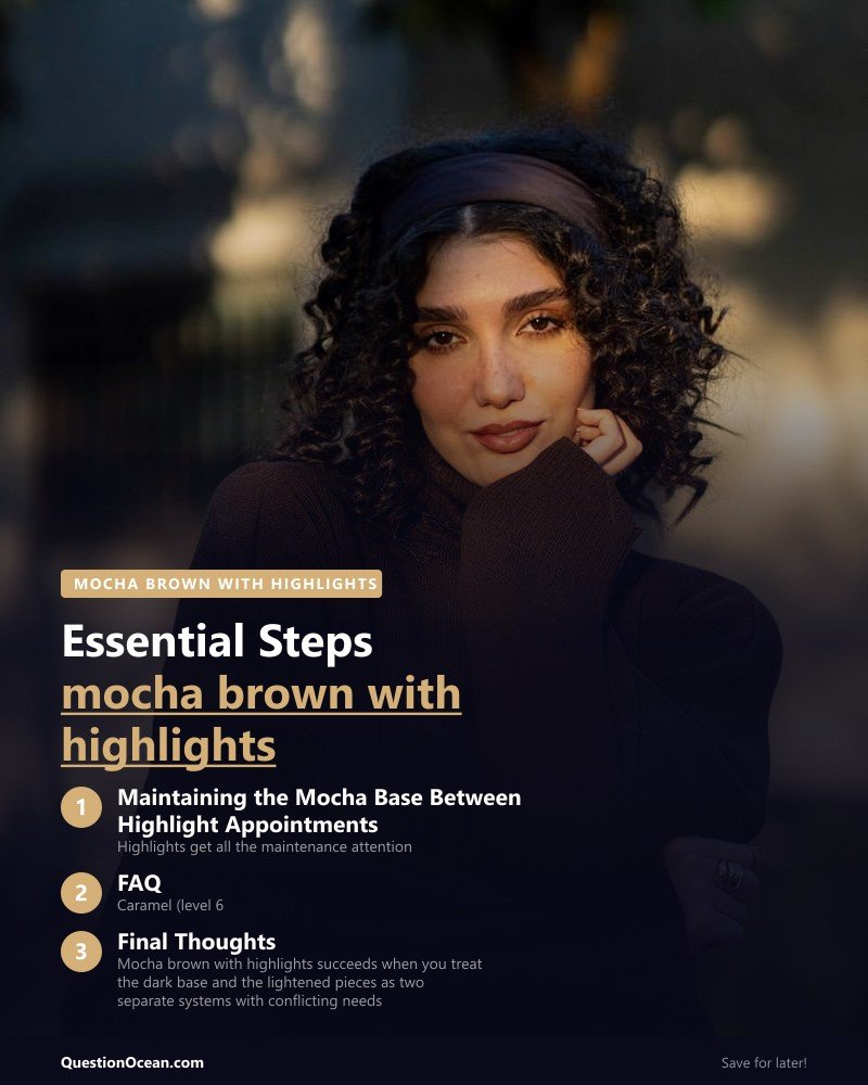Key takeaways about mocha brown with highlights